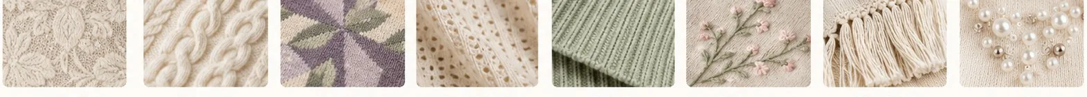 Knitwear sample details used to review construction and finishing